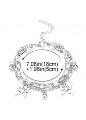 Silvery White Butterfly Alloy Layered Chain Anklet | thumb picture 