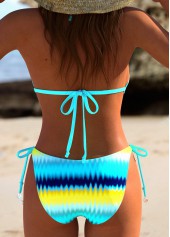 Tie Back Ombre Cyan Bikini Set | thumb picture 