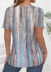 Neon Blue Circular Ring Polka Dot T Shirt | thumb picture 