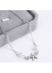 Silvery White Animal Starfish Alloy Anklet | thumb picture 