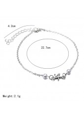 Silvery White Animal Starfish Alloy Anklet | thumb picture 