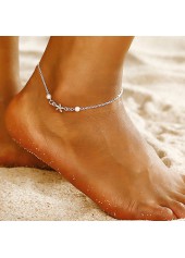 Silvery White Animal Starfish Alloy Anklet