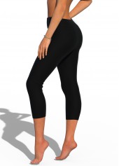 High Waisted Black Stretchy Material Swimming Pants | thumb picture 