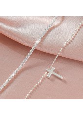 Silvery White Cross Alloy Anklets Set | thumb picture 