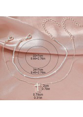 Silvery White Cross Alloy Anklets Set | thumb picture 