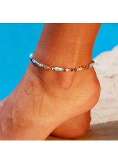 Multi Color Alloy Beaded Design Anklet