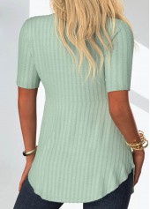 Sage Green Lace Short Sleeve Fake Two Piece Twinset | thumb picture 
