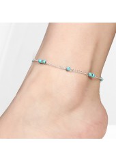 Mint Green Turquoise Beaded Alloy Anklet | thumb picture 