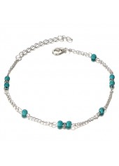 Mint Green Turquoise Beaded Alloy Anklet | thumb picture 