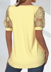 Light Yellow Tuck Stitch Short Sleeve T Shirt