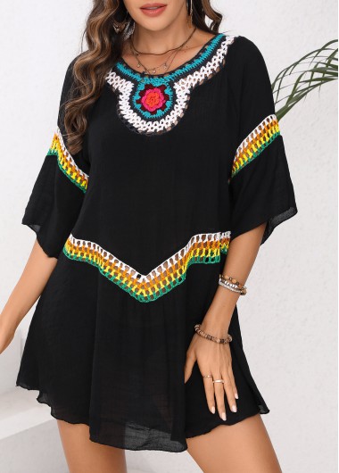 women clothes image of Patchwork Black Cover Up