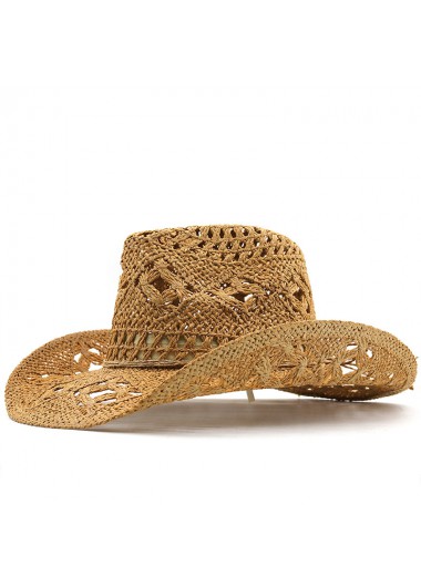 women clothes image of Hollow Design Dark Woven Camel Hat