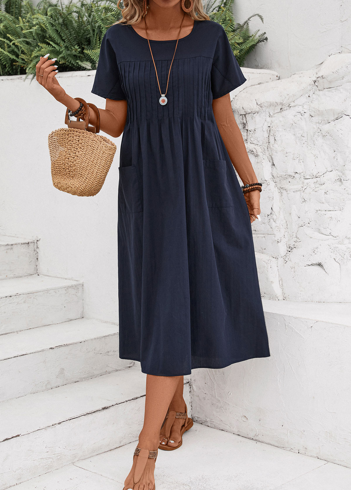 slimming navy blue dress Navy Blue Slimming Long Beaded Evening Dress With Double V Neck #F011