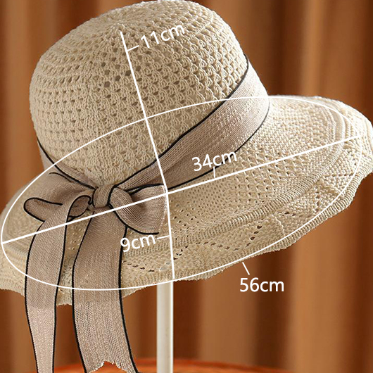 Light Camel Contrast Stitch Bowknot Visor Hat | picture 