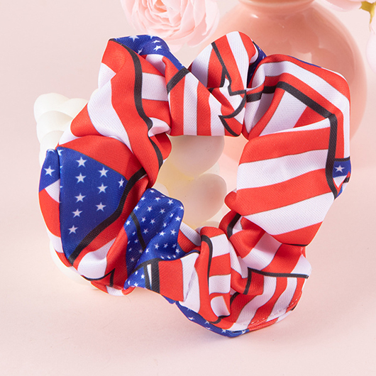 American Flag Red Hair Accessory Scrunchie