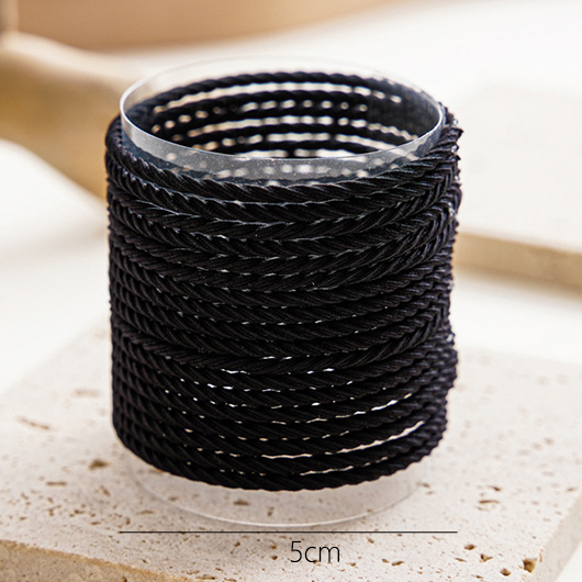 Black Spiral Pattern High Stretchy Scrunchies Set