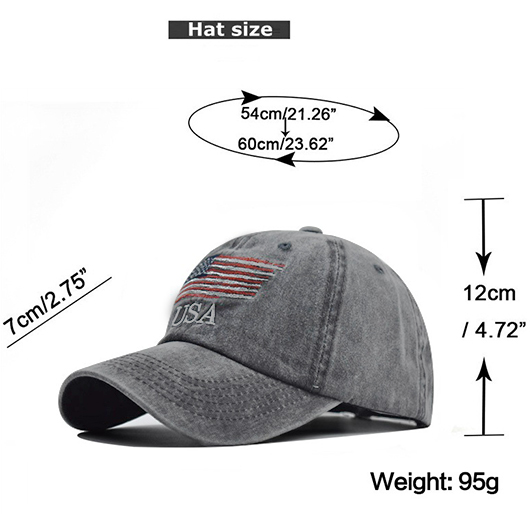 Dark Grey American Flag Hat Baseball Cap