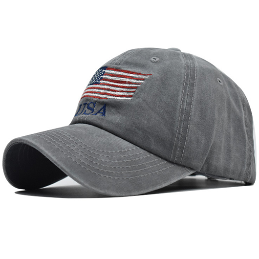 Dark Grey American Flag Hat Baseball Cap