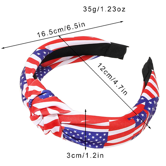 American Flag Red Knotted Detail Headband