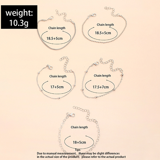 Silver Color Round Alloy Detail Bracelets | picture 