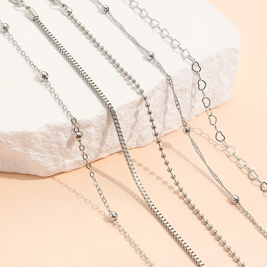 Silver Color Round Alloy Detail Bracelets | picture 