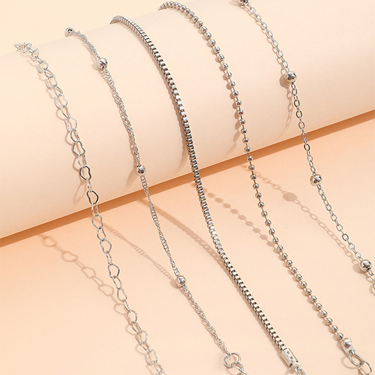 Silver Color Round Alloy Detail Bracelets | picture 