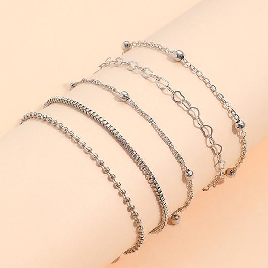 Silver Color Round Alloy Detail Bracelets | picture 