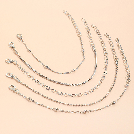 Silver Color Round Alloy Detail Bracelets | picture 