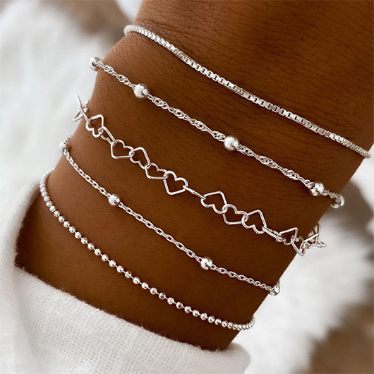 Silver Color Round Alloy Detail Bracelets | picture 
