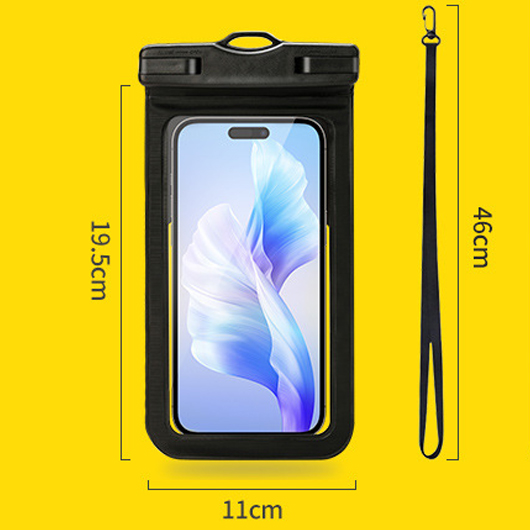Black Transparent Waterproof One Size Phone Case