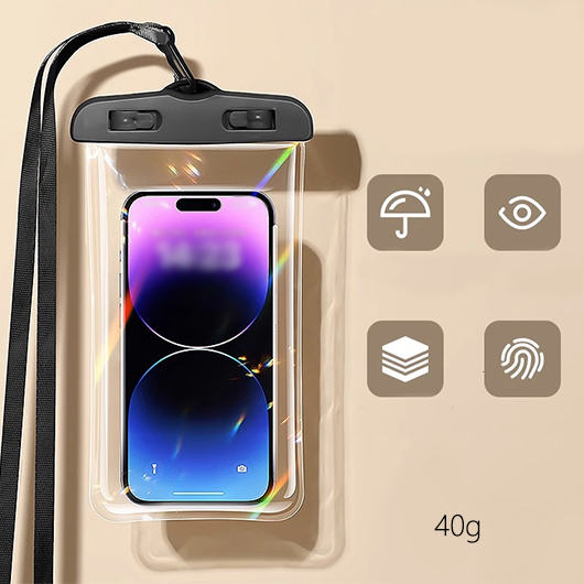 Black One Size Waterproof Phone Case