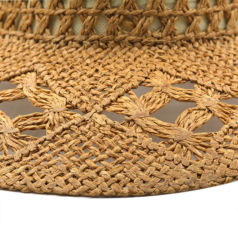 Hollow Design Dark Woven Camel Hat | picture 