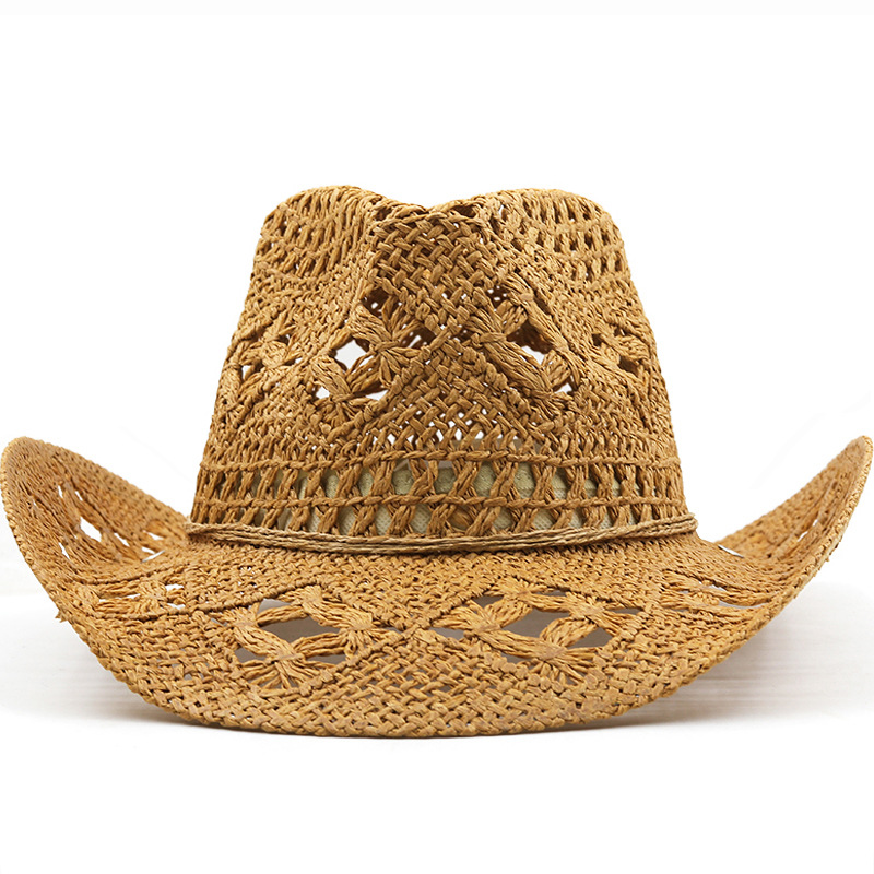 Hollow Design Dark Woven Camel Hat | picture 