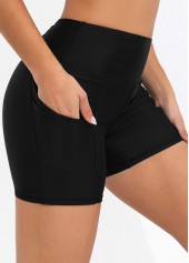 Plus Size Pocket Detail High Waist Swim Shorts