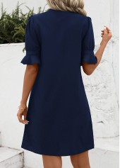 Navy Split H Shape Half Sleeve Dress | thumb picture 