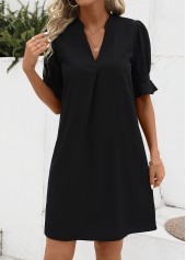 Black Split H Shape Half Sleeve Dress | thumb picture 