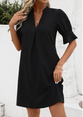 Black Split H Shape Half Sleeve Dress | thumb picture 