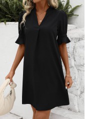 Black Split H Shape Half Sleeve Dress | thumb picture 