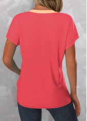 Peach Red Button Ombre Sleeveless T Shirt | thumb picture 