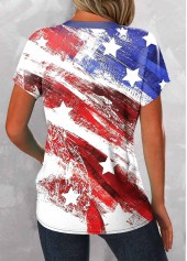 Multi Color Button Flag Print T Shirt | thumb picture 