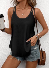 Black Lightweight Scoop Neck Camisole Top | thumb picture 