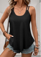 Black Lightweight Scoop Neck Camisole Top