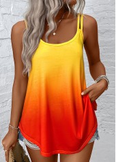 Multi Color Ombre Scoop Neck Camisole Top