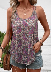 Light Camel Asymmetry Tribal Print Camisole Top | thumb picture 