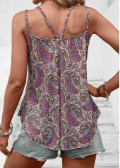Light Camel Asymmetry Tribal Print Camisole Top | thumb picture 