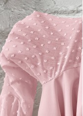 Light Pink Patchwork Long Sleeve V Neck Blouse | thumb picture 