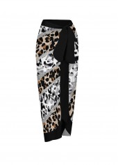 Leopard Bnowknot Black One Piece Swimwear and Skirt | thumb picture 