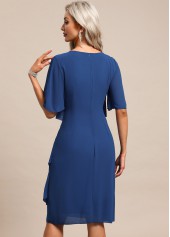 Blue Breathable Half Sleeve Scoop Neck Shift Dress | thumb picture 