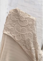 Light Camel Layered Short Sleeve Fake Two Piece Twinset | thumb picture 