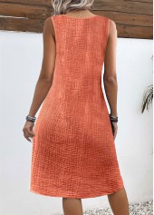 Orange Tummy Coverage Sleeveless V Neck Dress | thumb picture 